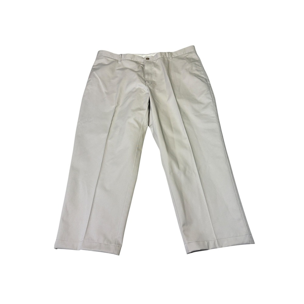LL‎ Bean Classic Fit Chino Pants Mens 44x28 Stone Khaki Cotton Twill 212330